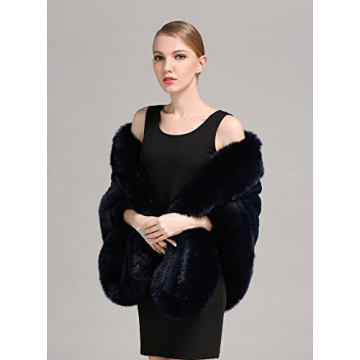 BEAUTELICATE Faux Fur Shawl Wrap Elegant Warm Stole