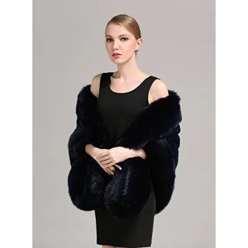 BEAUTELICATE Faux Fur Shawl Wrap Elegant Warm Stole