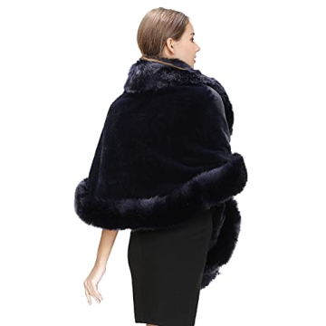 BEAUTELICATE Faux Fur Shawl Wrap Elegant Warm Stole