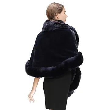 BEAUTELICATE Faux Fur Shawl Wrap Elegant Warm Stole