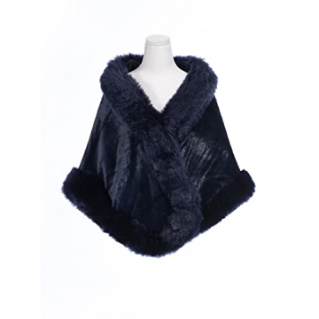 BEAUTELICATE Faux Fur Shawl Wrap Elegant Warm Stole