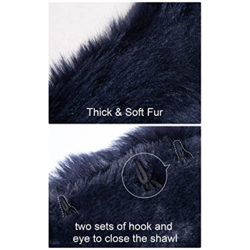 BEAUTELICATE Faux Fur Shawl Wrap Elegant Warm Stole
