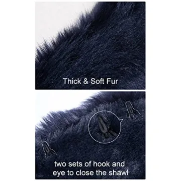 BEAUTELICATE Faux Fur Shawl Wrap Elegant Warm Stole