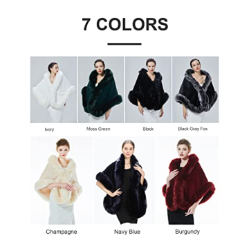 BEAUTELICATE Faux Fur Shawl Wrap Elegant Warm Stole