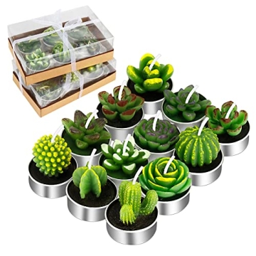 Outee Cactus Tealight Candles for Parties and Home Decor
