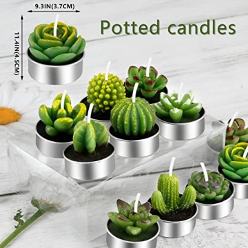 Outee Cactus Tealight Candles for Parties and Home Decor