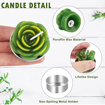 Outee Cactus Tealight Candles for Parties and Home Decor