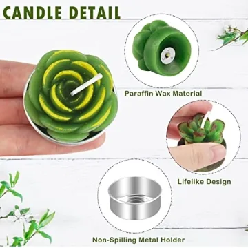 Outee Cactus Tealight Candles for Parties and Home Decor