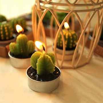 Outee Cactus Tealight Candles for Parties and Home Decor