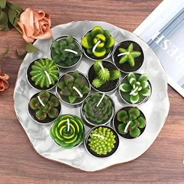 Outee Cactus Tealight Candles for Parties and Home Decor