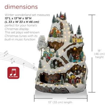Alpine Corporation Winter Wonderland Set with LED Lights