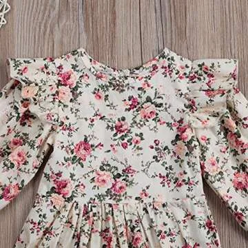 BiggerStore Infant Baby Girl Twins Long Sleeve Ruffles Romper Bodysuit Outfit Clothes