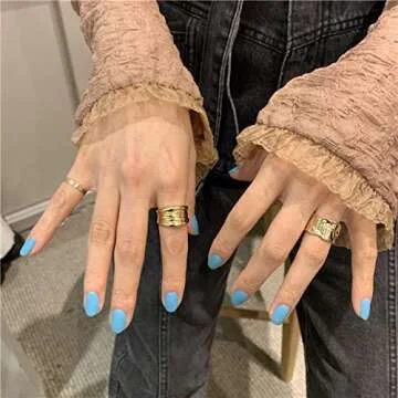 WAINIS 6 Pcs Adjustable Open Rings Set for Women