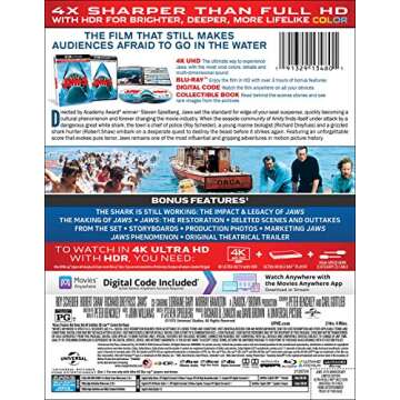 Jaws [Blu-ray] - Dive Into the Thrilling Classic with Remastered Clarity