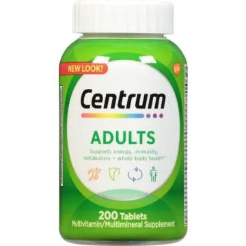 Centrum Adult Multivitamin/Multimineral Supplement with Antioxidants, Zinc, Vitamin D3 and B Vitamins, Gluten Free, Non-GMO Ingredients - 200 Count