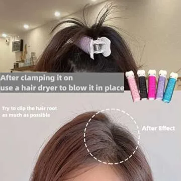 Dafeng Volumizing Hair Clips for Women, 10PCS Root Clips for Fluffy and Instant Hair Volume (Black, Pink, Blue, Purple, Red)