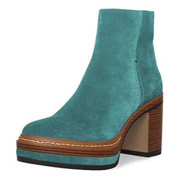 FSJ Women Fashion Platform Round Toe Suede Ankle Boots Chunky High Heel