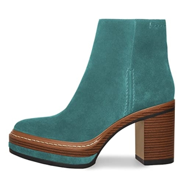 FSJ Stylish Block High Heel Ankle Boots for Women