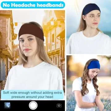 RITOPER 10 Pack Headbands for Women, Wide Non Slip Headbands for Workout Yoga Running Fitness, Super Soft Thick Elastic Head Bands Hair Bands Comfort for Working Out, Spa Day, Travel & More