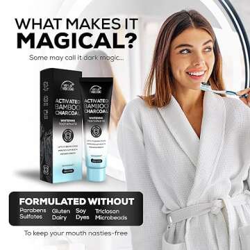 Venus Visage Activated Charcoal Toothpaste for Whitening - Effective Teeth Whitening Toothpaste for Surface Stains - Peppermint Flavor (3.7 oz/105 g)