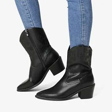 DREAM PAIRS Women's Cowboy Boots, Stylish & Comfortable
