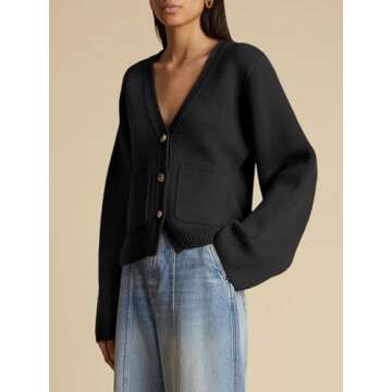 Saodimallsu Women's Stylish Deep V Neck Cardigan