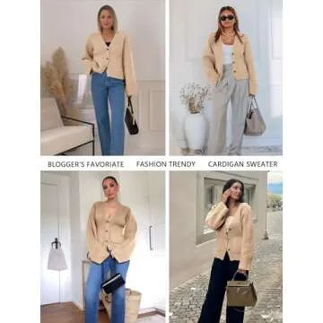 Saodimallsu Women's Stylish Deep V Neck Cardigan