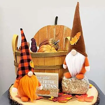 CiyvoLyeen Fall Gnomes Set for Thanksgiving Home Decor