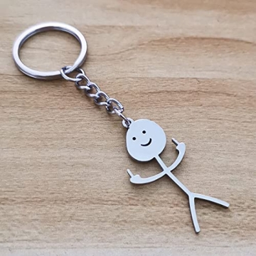 Funny Stainless Steel Middle Finger Keychain