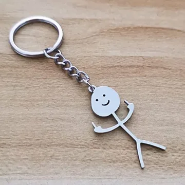 Funny Stainless Steel Middle Finger Keychain