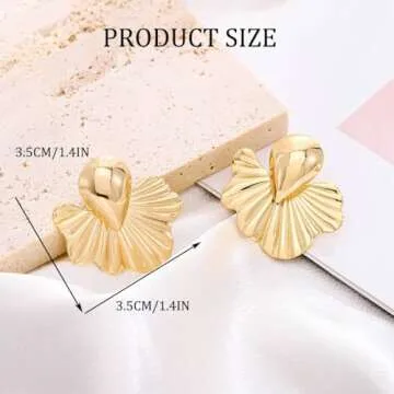 Goresory Gold Flower Drop Earrings for Women
