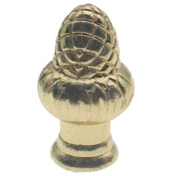 HAJXZH 1 Pcs Lamp Finial Cap Knob Solid Lamp Shade Decoration Retro Lamp Finial Decoration with Dual-Thread for Lamp Shade Holder Harp Tops (Gold)