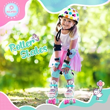 SULIFEEL Adjustable Light Up Roller Skates for Kids