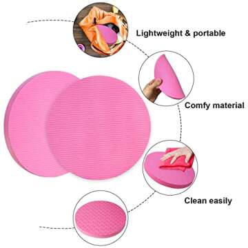 GoYonder Eco Yoga Workout Knee Pad Cushion Pink (Pack of 2)