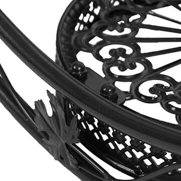 Dazone® Wrought Iron Pot Plant Stand for Three Plants Indoor or Outdoor Garden Patio Decor Arch Design Black
