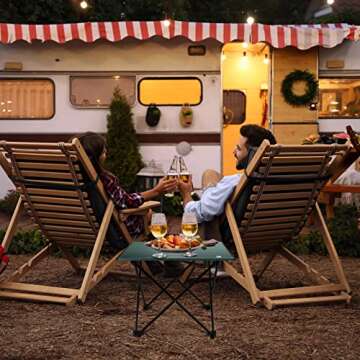 VILLEY Portable Camping Side Table - Ultralight Aluminum Folding Beach Table for All Outdoor Activit...