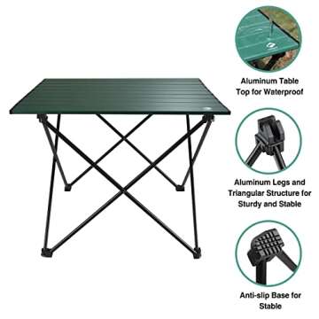 VILLEY Portable Camping Side Table - Lightweight & Durable
