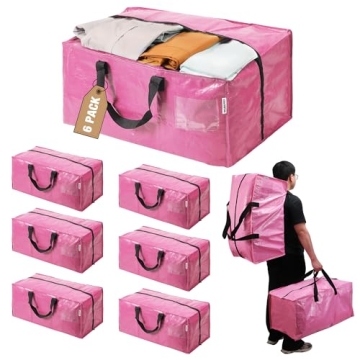 Extra Large WORKPRO Moving Bags - 6 Pack with Zippers