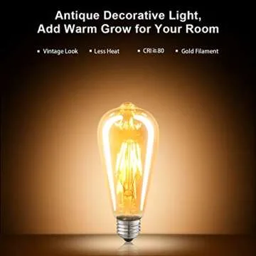 LUXON Vintage LED Edison Bulbs 40W Equivalent Warm Light