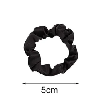 12Pcs Black Satin Hair Scrunchies Non-Slip Hair Ties