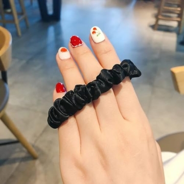 12Pcs Black Satin Hair Scrunchies Non-Slip Hair Ties