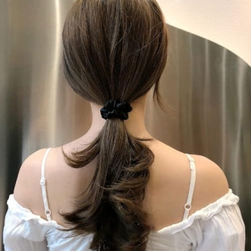 12Pcs Black Satin Hair Scrunchies Non-Slip Hair Ties