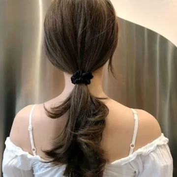 12Pcs Black Satin Hair Scrunchies Non-Slip Hair Ties