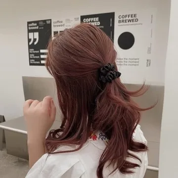 12Pcs Black Satin Hair Scrunchies Non-Slip Hair Ties