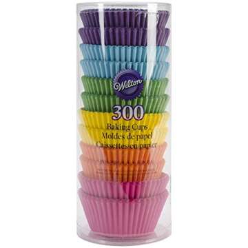 Wilton Standard Cupcake Liner Baking Cups, 300 Count, Rainbow Bright