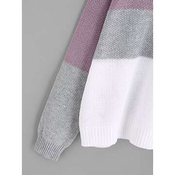 Milumia Women's Stylish Color Block Knitted Jumper Sweater