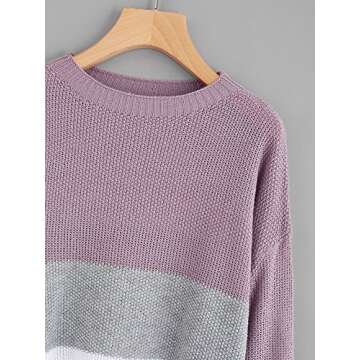 Milumia Women's Stylish Color Block Knitted Jumper Sweater