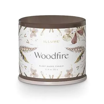 ILLUME Noble Holiday Woodfire Soy Candle, Large Mercury Glass