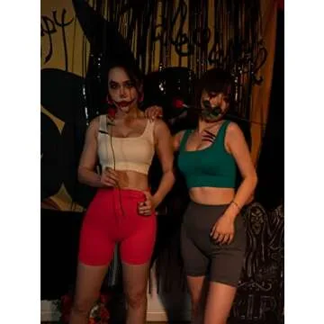 OQQ Women's 3 Piece Yoga Shorts Ribbed Seamless Workout High Waist Athletic Leggings WineRed Grassgreen Green