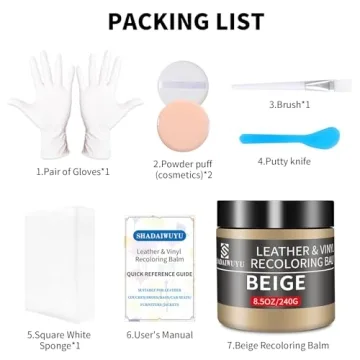 Leather Recoloring Balm - 8.5oz Leather Repair Kit